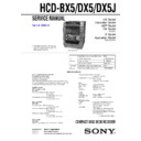 Sony HCD-BX5, HCD-DX5, HCD-DX5J, MHC-BX5, MHC-DX5, MHC-DX5J Service Manual
