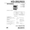 Sony HCD-GRX2, HCD-RX33, MHC-GRX2, MHC-RX33 Service Manual