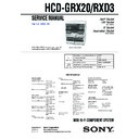 Sony HCD-GRX20, HCD-RXD3, MHC-GRX20, MHC-RXD3 (serv.man2) Service Manual