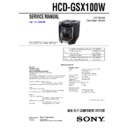 Sony HCD-GSX100W, MHC-GSX100W Service Manual