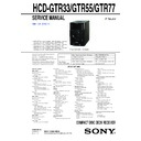 Sony HCD-GTR33, HCD-GTR55, HCD-GTR77, MHC-GTR33, MHC-GTR55, MHC-GTR77 Service Manual