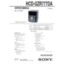 Sony HCD-GZR777DA, MHC-GZR777DA Service Manual