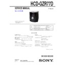 hcd-gzr77d, mhc-gzr77d service manual