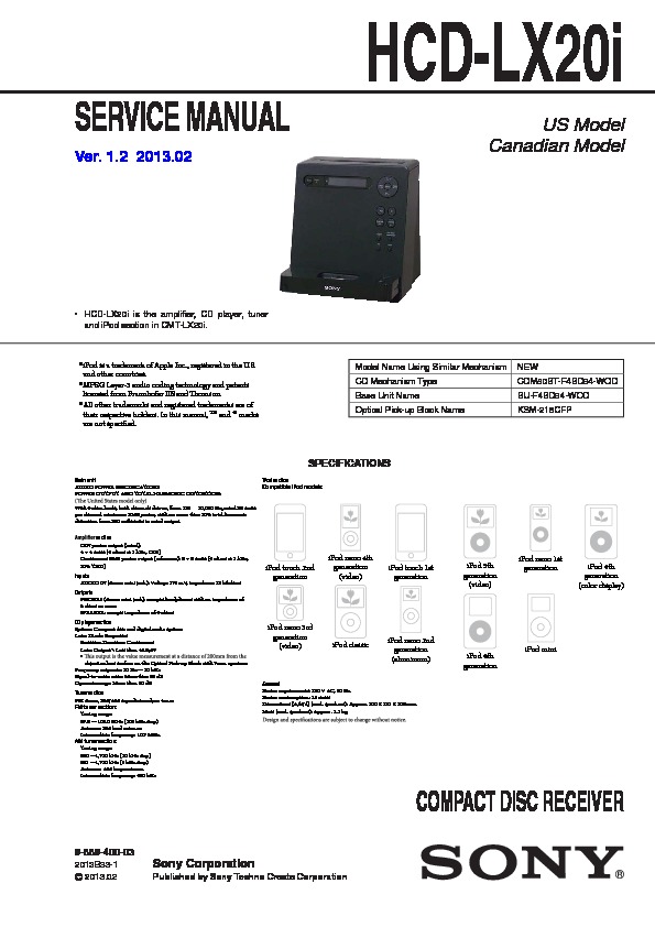 sony mp3 micro hi-fi component system cmt-lx20i