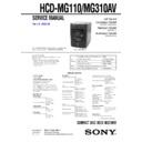 Sony HCD-MG110, HCD-MG310AV, MHC-MG110, MHC-MG310AV Service Manual