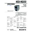 Sony HCD-RG222, MHC-RG222 Service Manual