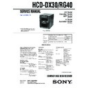 Sony HCD-RG40, MHC-DX30, MHC-RG40 Service Manual