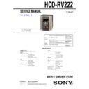 Sony HCD-RV222, MHC-RV222 Service Manual