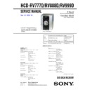 Sony HCD-RV777D, HCD-RV888D, HCD-RV999D, MHC-RV777D, MHC-RV888D, MHC-RV999D Service Manual