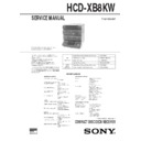 Sony HCD-XB8KW Service Manual