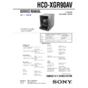 Sony HCD-XGR90AV, LBT-XGR90AV Service Manual