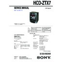 Sony HCD-ZTX7, LBT-ZTX7 Service Manual