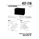Sony HST-111K Service Manual