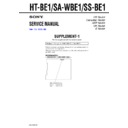 Sony HT-BE1, SA-WBE1, SS-BE1 (serv.man2) Service Manual