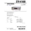 Sony HT-DDW1600, STR-K1600 Service Manual