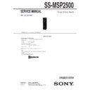 Sony HT-DDW2500, SS-MSP2500 Service Manual