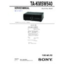 Sony HT-DDW5400, TA-KMSW540 Service Manual