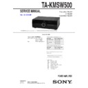 Sony HT-DDW5500, HT-DDW7500, HT-DDW7600, HT-DDW8500, HT-DDW8600, TA-KMSW500 Service Manual