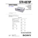 Sony HT-DDW870, STR-K870P Service Manual