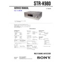 Sony HT-DDW980, STR-K980 Service Manual