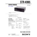 Sony HT-DDW995, STR-K995 Service Manual