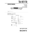Sony HT-K170, TA-VE170 Service Manual