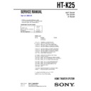 Sony HT-K25 Service Manual