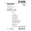 Sony HT-K250 Service Manual