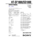 Sony HT-SF1000, HT-SS1000 Service Manual