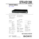 Sony HT-SF1200, HT-SS1200, STR-KS1200 Service Manual