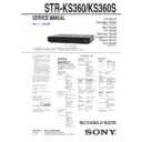 Sony HT-SF360, HT-SS100, HT-SS360, STR-KS360, STR-KS360S Service Manual