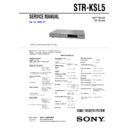 Sony HT-SL5, STR-KSL5 Service Manual