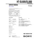 Sony HT-SL600, HT-SL800 Service Manual