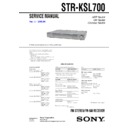 Sony HTP-2000, HT-SL700, STR-KSL700 Service Manual