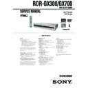 Sony HTR-6100, HTR-6600, RDR-GX300, RDR-GX700 Service Manual