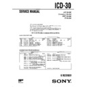 Sony ICD-30 Service Manual
