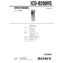Sony ICD-B200RS Service Manual