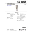 Sony ICD-B510F Service Manual