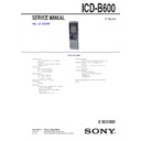 Sony ICD-B600 (serv.man2) Service Manual