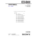 Sony ICD-B600 Service Manual