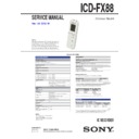 Sony ICD-FX88 Service Manual
