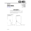 Sony ICD-MS1 (serv.man3) Service Manual