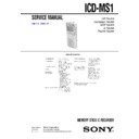 Sony ICD-MS1 Service Manual