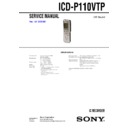 Sony ICD-P110VTP Service Manual