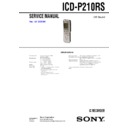 Sony ICD-P210RS Service Manual