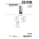 Sony ICD-R100 Service Manual