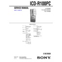 Sony ICD-R100PC Service Manual