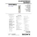 Sony ICD-SX57, ICD-SX57DR9, ICD-SX67, ICD-SX67DR9, ICD-SX77 Service Manual