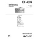 Sony ICF-403S Service Manual
