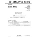 Sony ICF-C113, ICF-C113L, ICF-C113V (serv.man2) Service Manual